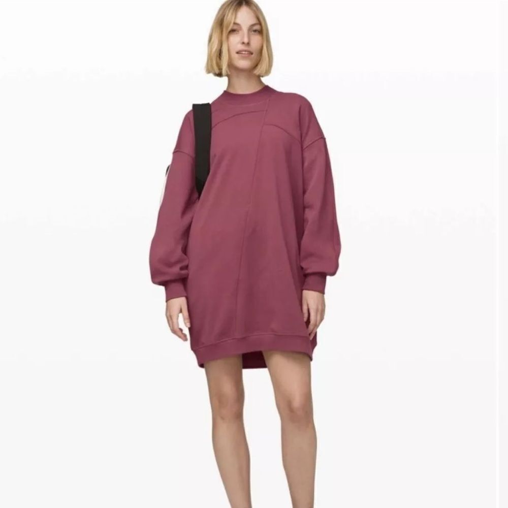 Lululemon Broken Beats Sweater Dress oversized long sleeve plumful